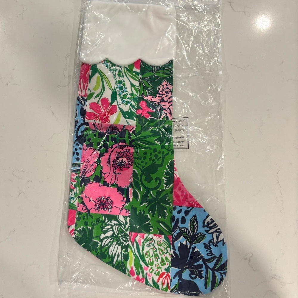 LILLY PULITZER Printed Cotton Stocking Multi Party Punch Patch